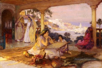 Une véranda orientale arabe Frederick Arthur Bridgman Peinture à l'huile